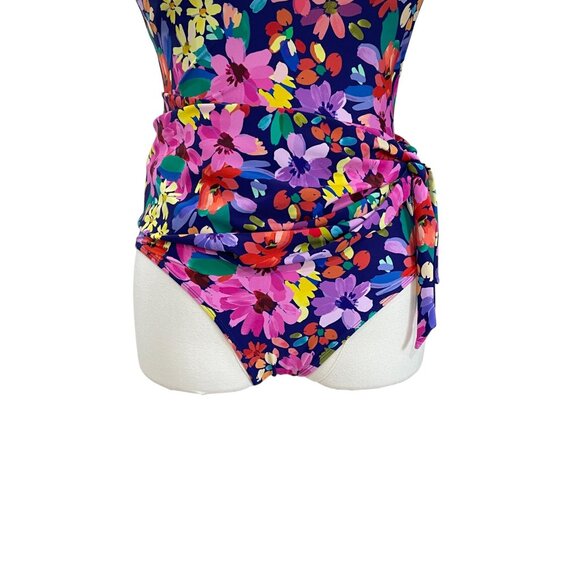 Cupshe Floral One Piece Swim Dress Skirted Swimsuit Tropical Summer Beachwear - Picture 6 of 8